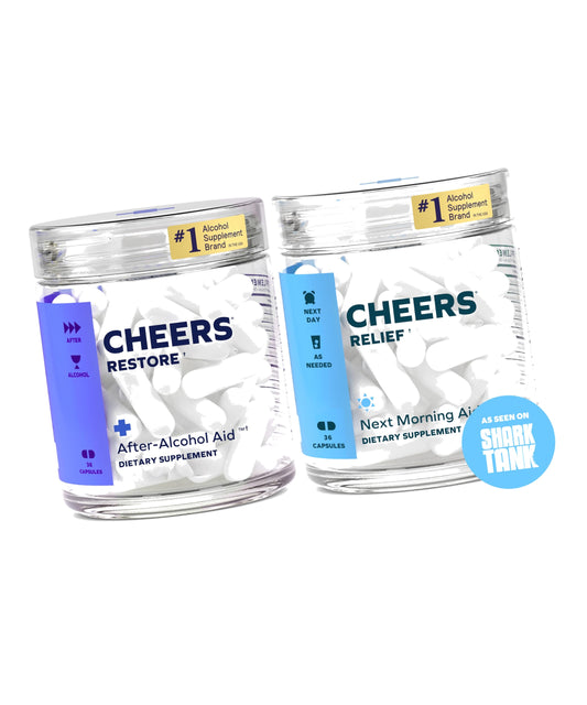 Cheers R&R Combo | Restore + Relief | 12 Doses Each | Supplements