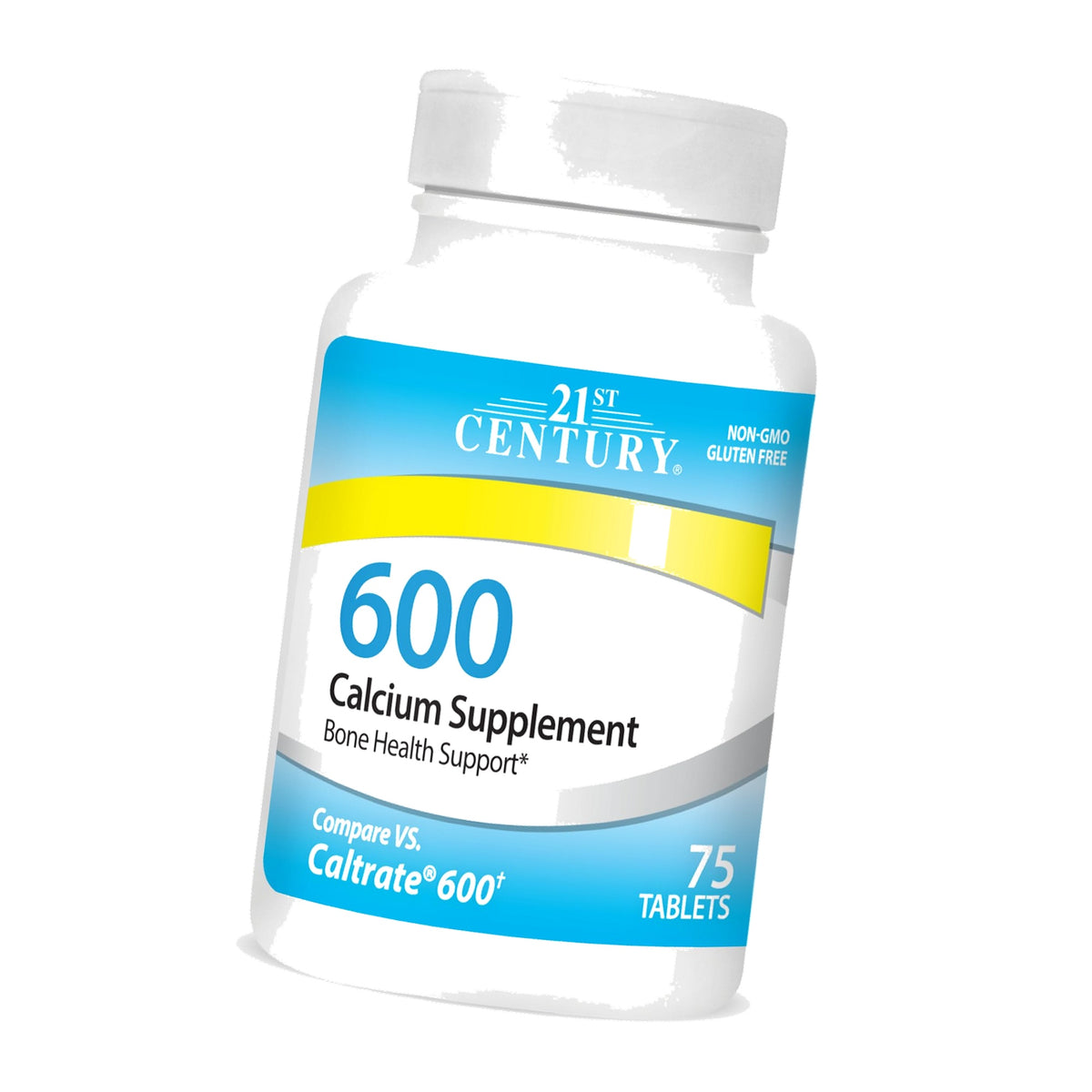 21st Century Calcium 600mg Tablets, Bone Strength Support, 75 Count