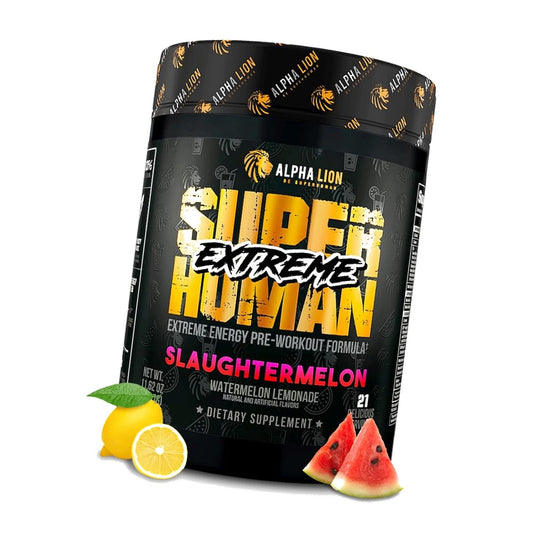 ALPHA LION Superhuman Extreme High Stim Pre Workout Powder, Beta Alanine, L-Taurine & 356mg Tri-Source Caffeine for Sustained Energy, Nitric Oxide & Citrulline for Pump (21 Servings, Slaughtermelon)