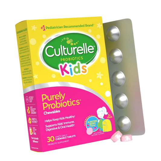 Culturelle Daily Chewable Probiotics for Kids Ages 3+, Berry Flavor, 30 Ct