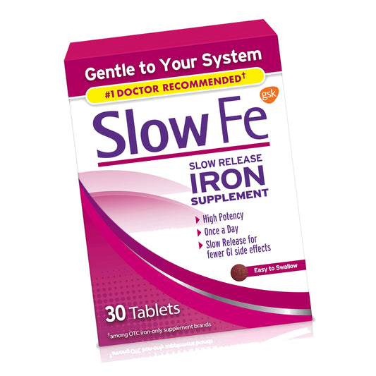 Slow Fe 45mg Iron Supplement for Iron Deficiency, Slow Release, 30 Tablets