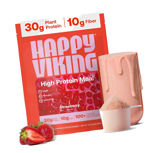 Happy Viking Plant-Based Vegan Protein Powder +100 Superfoods - Strawberry
