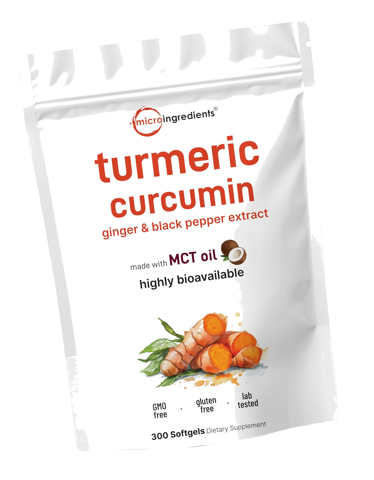 Micro Ingredients Turmeric Curcumin Supplement with Black Pepper & Ginger, 300 Softgels | Made with MCT Oil | 95% Curcuminoids | Non-GMO, Gluten Free