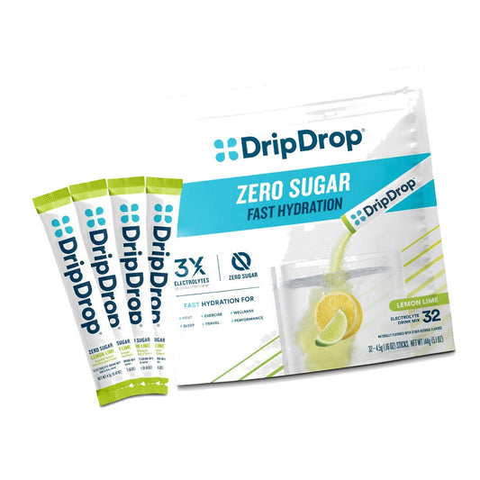 DripDrop Hydration Sugar Free Electrolyte Packets, Lemon Lime, 32 Count