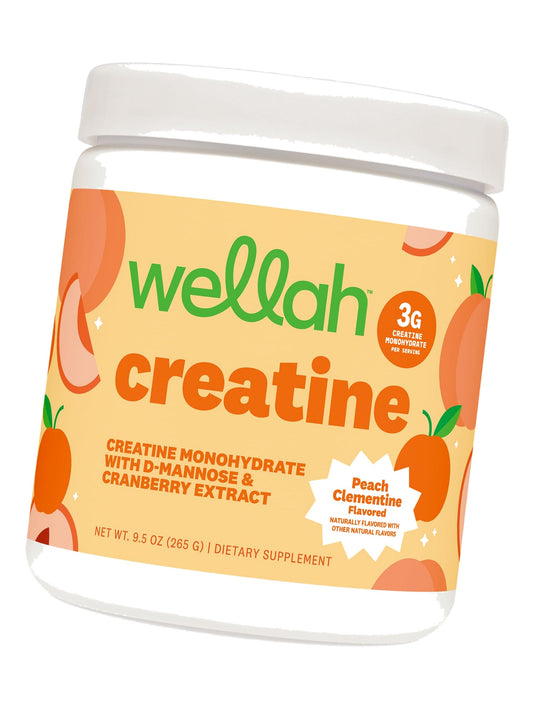 Wellah Creatine for Women (Clementine Peach) 50 Servings, 3g Per Serving