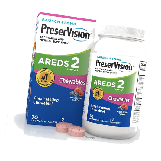 PreserVision AREDS 2 Chewable, Eye Vitamins, Mixed Berry, 70 Tablets