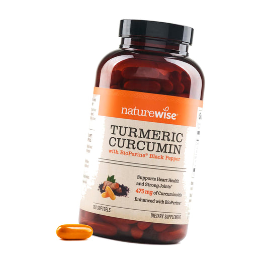 NatureWise Turmeric Curcumin 500mg Supplement with BioPerine, 180 Softgels