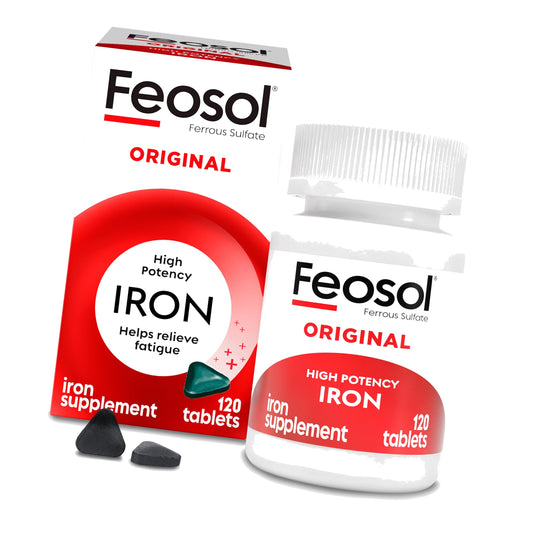 Feosol Original Iron Supplement Tablets, 65mg, 120ct, 4 Month Supply