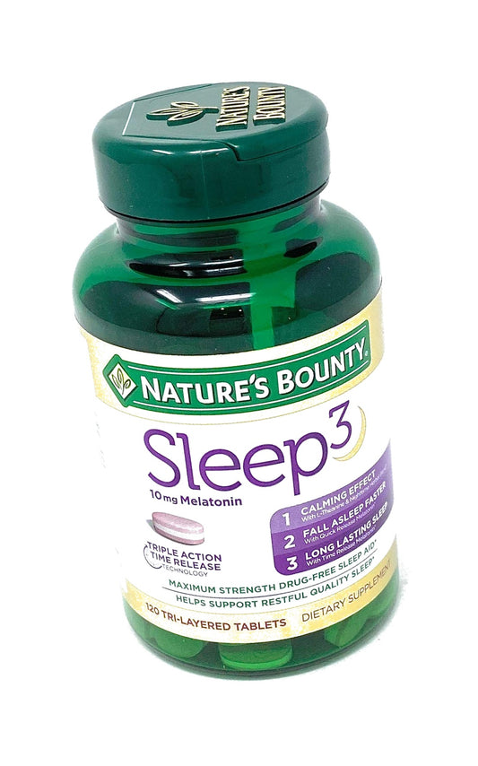 Nature's Bounty Sleep3 10mg. Melatonin, 120 Tablets