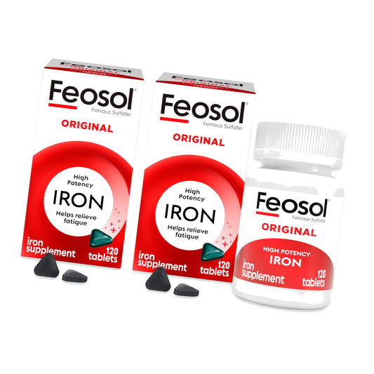 Feosol Original Iron Supplement Tablets, 65mg, 120ct, 8 Month Supply