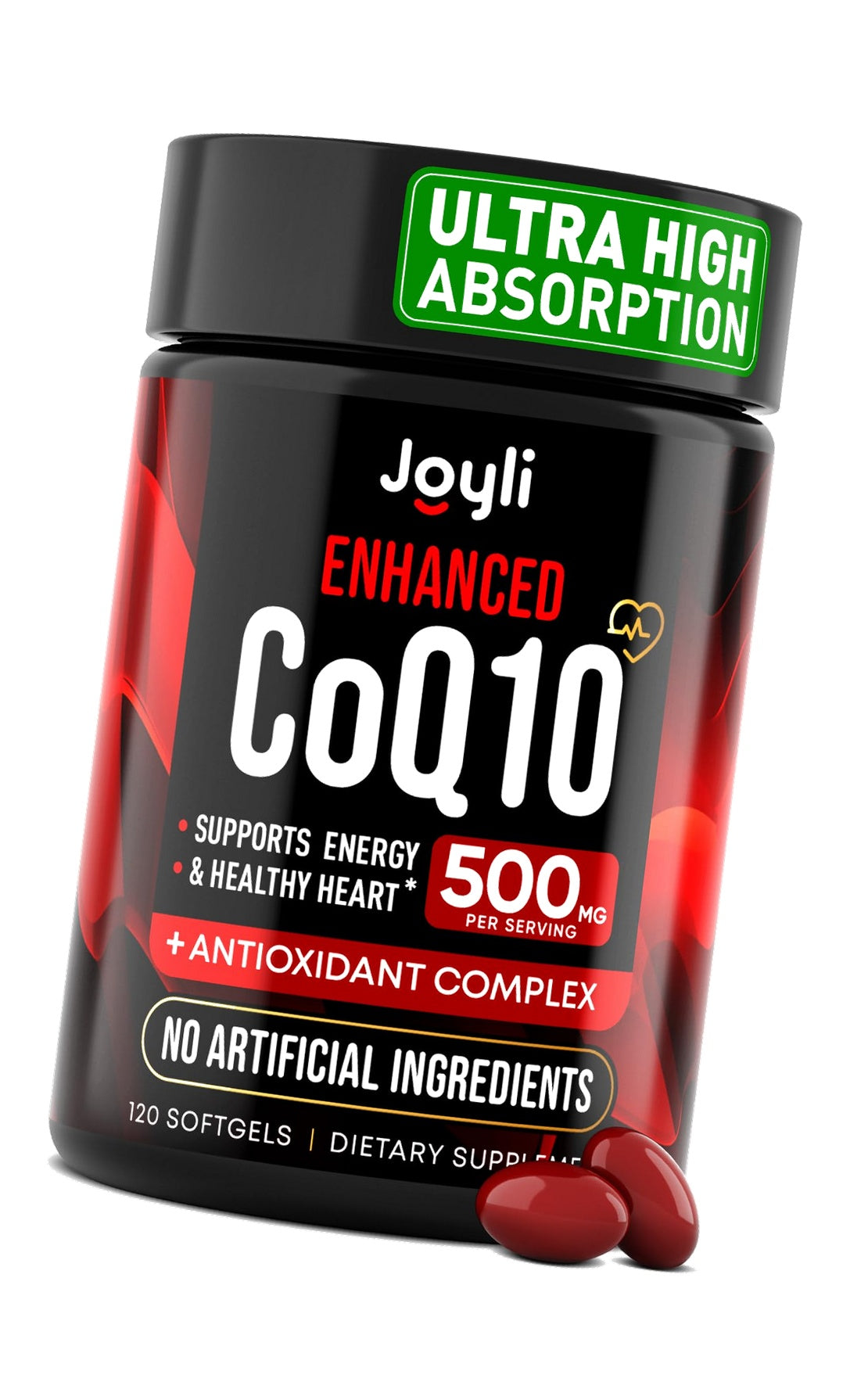 High Absorption CoQ10 500MG - Co Q 10 Supplement 120 Softgels for Heart Health&Energy Production - Enhanced CoQ10 Nutritional Supplements with Coenzyme Q10 - Alternative to Coq 10 400mg softgels
