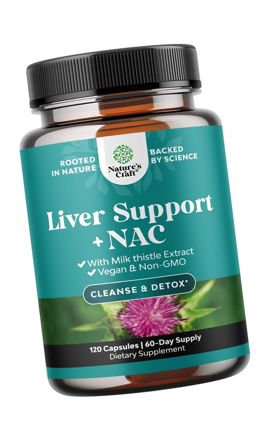 Natures Craft NAC Liver Support with Milk Thistle Supplement - 120 Count
