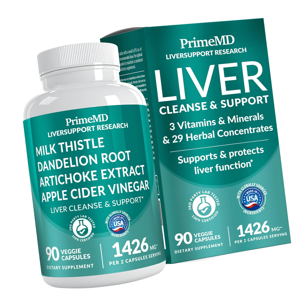 PrimeMD 32-in-1 Liver Support Milk Thistle, Artichoke & Beetroot, 90ct
