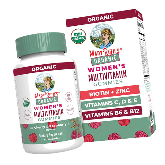 MARYRUTH'S Organic Multivitamin Gummies for Women, Hair & Skin Health, 60ct