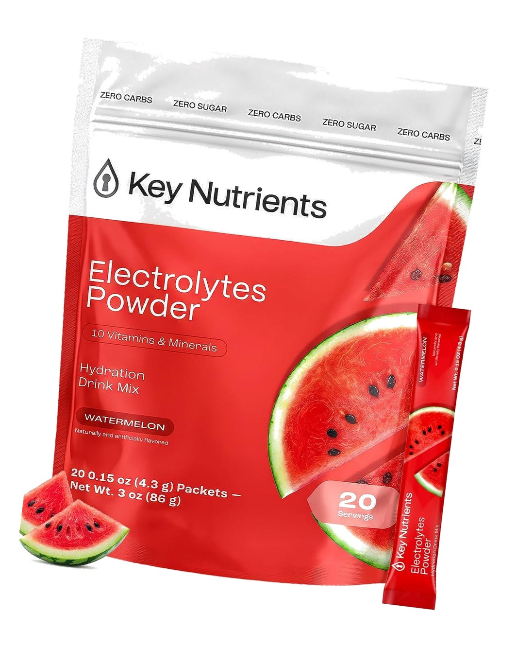 KEY NUTRIENTS Multivitamin Electrolyte Packets, Watermelon, 20 Ct