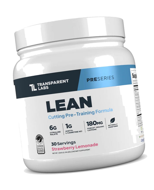 Transparent Labs Lean Pre-Workout - 30 Servings, Strawberry Lemonade