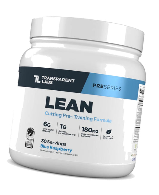 Transparent Labs Lean Pre-Workout - 30 Servings, Blue Raspberry
