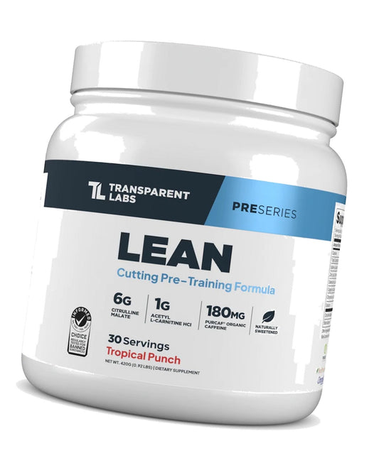 Transparent Labs Lean Pre-Workout - 30 Servings, Tropical Punch