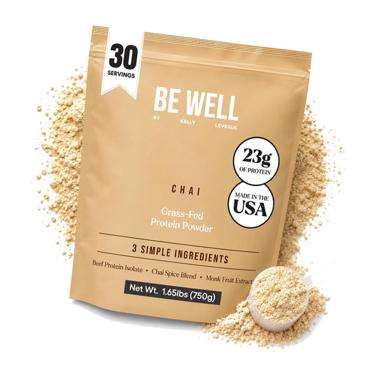 Be Well by Kelly Grass Finished Beef Protein Powder Chai Flavor