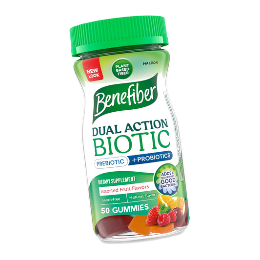 Benefiber Prebiotic Fiber Supplement Gummies, Assorted Fruit Flavor, 50 Ct