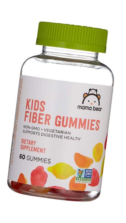 Amazon Brand - Mama Bear - Kids Fiber Gummies - Supports Digestive Health, Orange, 60 Count