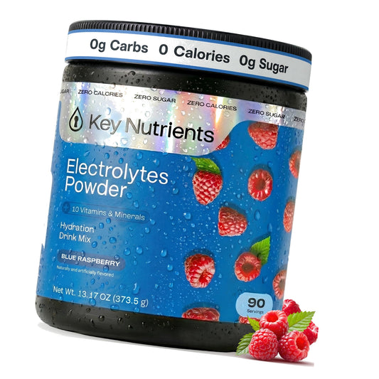 KEY NUTRIENTS Multivitamin Electrolytes Powder, Blue Raspberry, 90 Servings