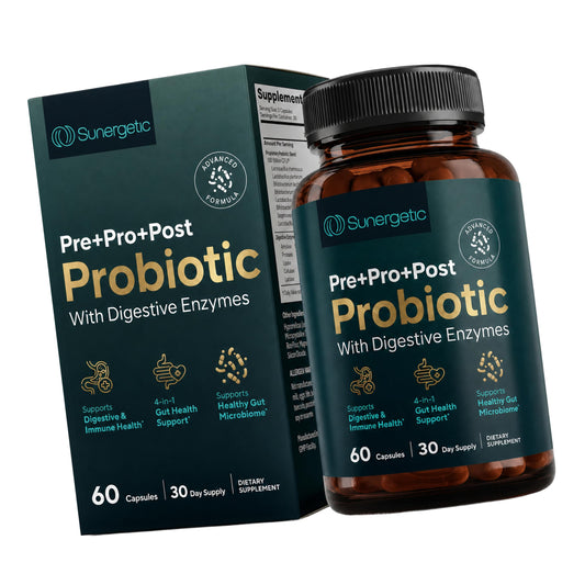 4-in-1 Probiotic Prebiotic & Postbiotic with Digestive Enzymes, 60 Capsules