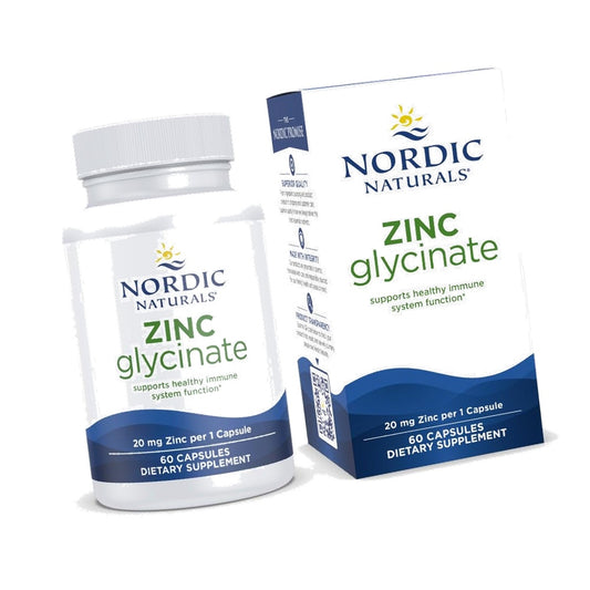 Nordic Naturals Zinc Glycinate 20mg, Highly Absorbable Supplements, 60Count