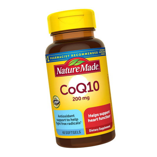 Nature Made CoQ10 200mg Softgels, Dietary Supplement for Heart Health Support, 40 Softgels, 40 Day Supply