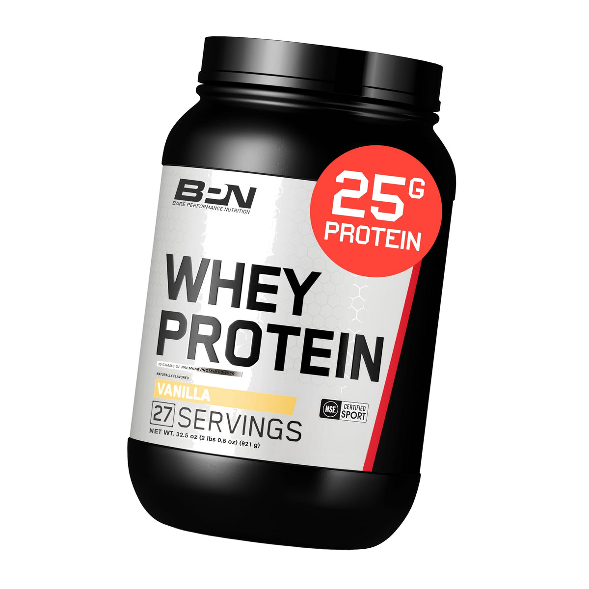 BARE PERFORMANCE NUTRITION, BPN Whey Protein + Casein Protein Powder Blend, Vanilla, 25g Protein per Serving Supports Lean Muscle Recovery, 27 Servings, Third Party Tested