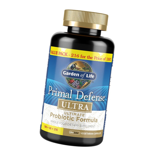 Garden of Life Primal Defense Ultra, 15 Billion CFU Plus HSOs, 216 Capsules