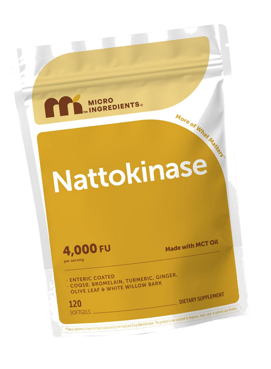 Micro Ingredients Nattokinase 120 Softgels, 200mg (4,000 FU) Per Serving