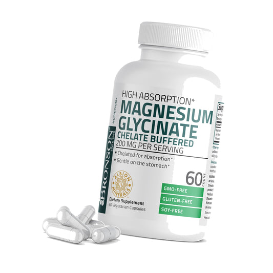 Bronson Magnesium Glycinate 200 MG Chelated High Absorption, 60 Capsules