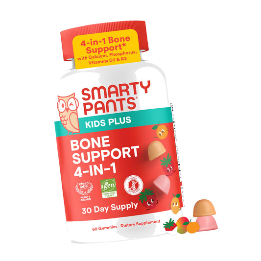 SmartyPants Kids Bone Support 4-in-1 Gummies, Calcium, Vitamin D, 60 Ct