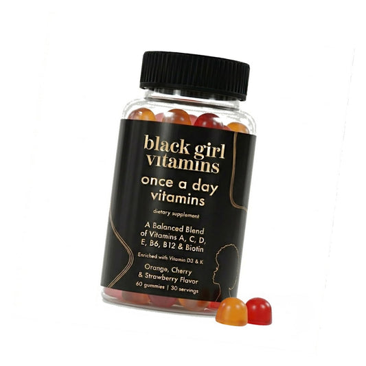 Black Girl Vitamins Once a Day - Womens Multivitamin Gummy - Vitamin A, B, C, E and Zinc. Multivitamin for Women, Immune Support. Vegan, Gluten-Free. Made in The USA (30 Day Supply, Strawberry)