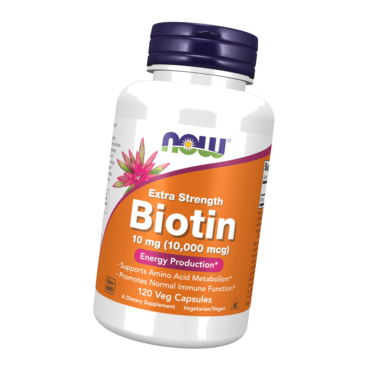 NOW Supplements, Biotin 10 mg (10,000 mcg), Extra Strength, 120 Veg Caps