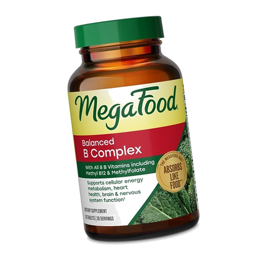 MegaFood Balanced B Complex, Cellular Energy Metabolism Support, 30 Tablets