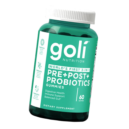 Goli Pre Pro Postbiotic Gummies - Worlds First 3-in-1 Formula with DE111 Probiotics, XOS Prebiotics, MCC1849 Postbiotics - Vegan, Non-GMO, Gluten-Free