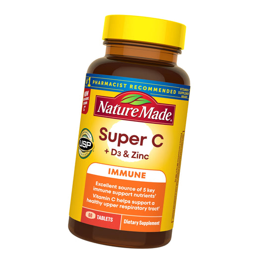 Nature Made Super C Tablets with Vitamin D3 and Zinc, 60 Tablets