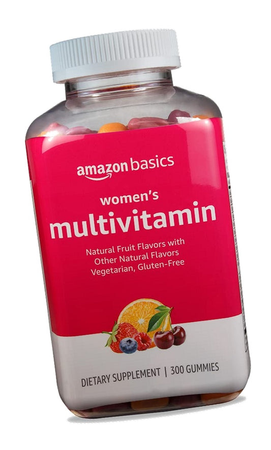 Amazon Basics Women's Multivitamin, Mixed Berry Flavor, Vegetarian & Gluten-Free, 300 Gummies (150 Servings) (Previously Solimo)