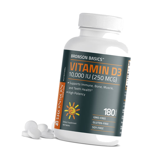 Bronson Vitamin D3 10,000 IU (250 mcg) Immune & Muscle Support, 180 Tablets