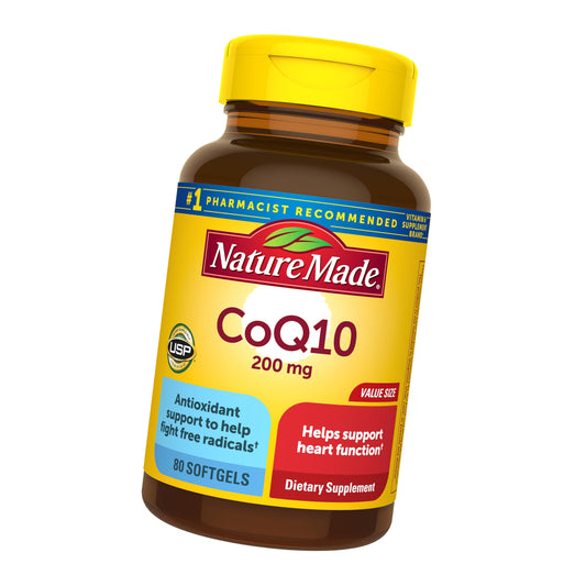 Nature Made CoQ10 200mg Softgels for Heart Health Support, 80 Softgels