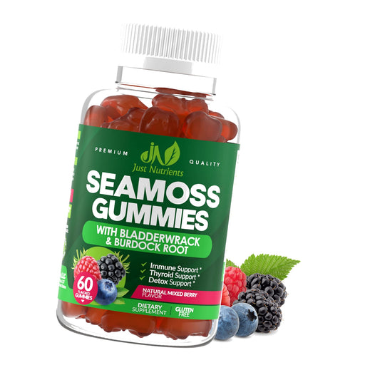 Sea Moss 3000mg Gummies with Bladderwrack and Burdock Root for Men & Women
