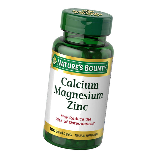 Nature's Bounty Calcium Magnesium & Zinc Caplets, 100 Count