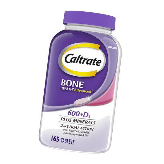 Caltrate 600 Plus D3 Vitamin D and Calcium Supplement Tablets, 165 Count
