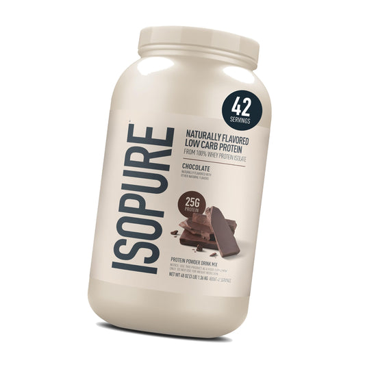 Isopure Low Carb Natural Whey Isolate Protein Powder, Chocolate 3 LB