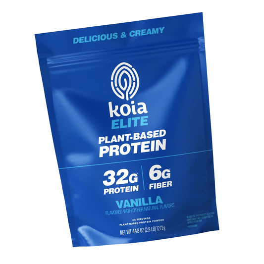Koia Elite Vanilla, Plant-Based Protein Powder, Prebiotic Fiber, Dairy-Free
