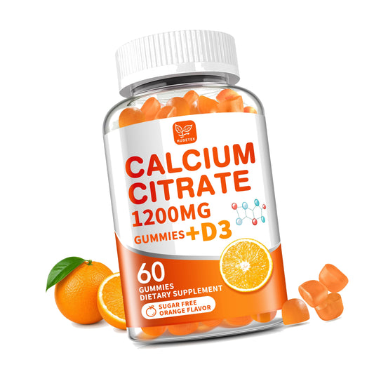 Calcium Citrate 1200 mg with Vitamin D3 Gummies for Women & Men,Calcium Supplements for Bone & Teeth Support,High Absorption - Easy to Digest, Sugar Free,Vegan,Orange Flavor,30 Day Supply