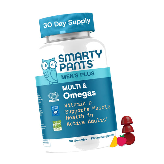 SmartyPants Men's Multivitamin Gummies, Vitamin D & C, Omega 3, Zinc, 90 Ct