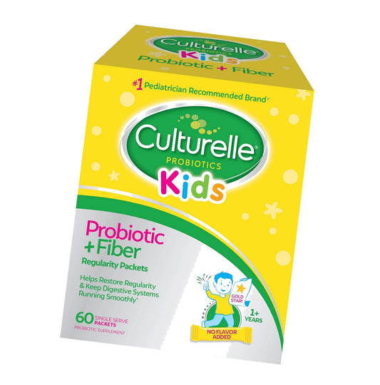 Culturelle Kids Probiotic + Fiber Packets, Ages 1+, Unflavored, 60 Count
